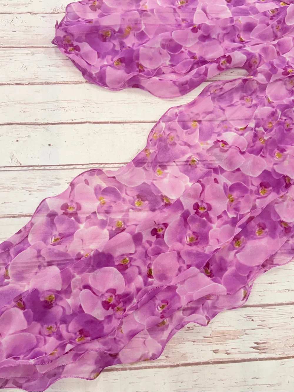 Calvin Klein Purple Floral Sheer Scarf